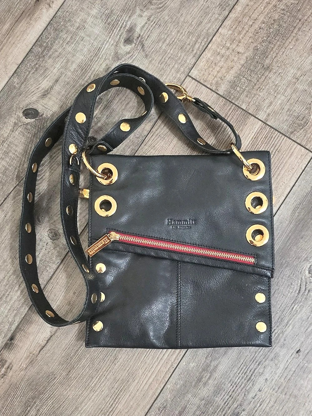 Hammitt Tom Zip Medium Studded Shoulder Bag in Black